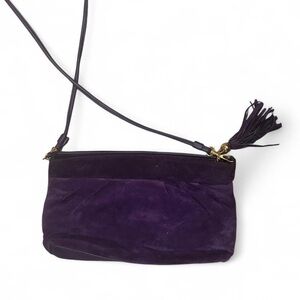Elegant Purple Suede Crossbody Bag
